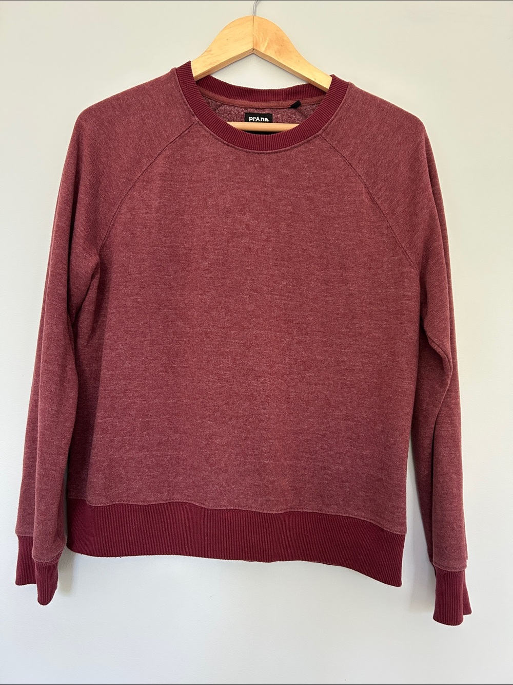 Prana Burgundy Raglan Crewneck Sweatshirt